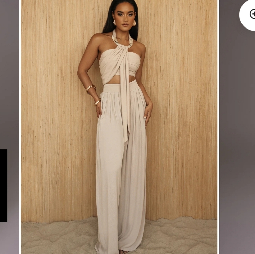 NWT - JLUXLABEL Cream Wide Leg Trouser